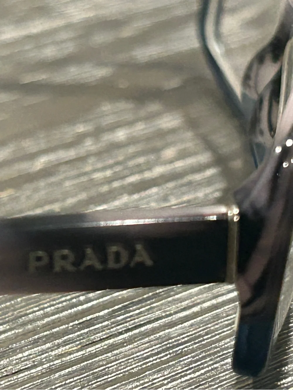 Prada womens Rectangular Glasses - Black and Blue Gradient